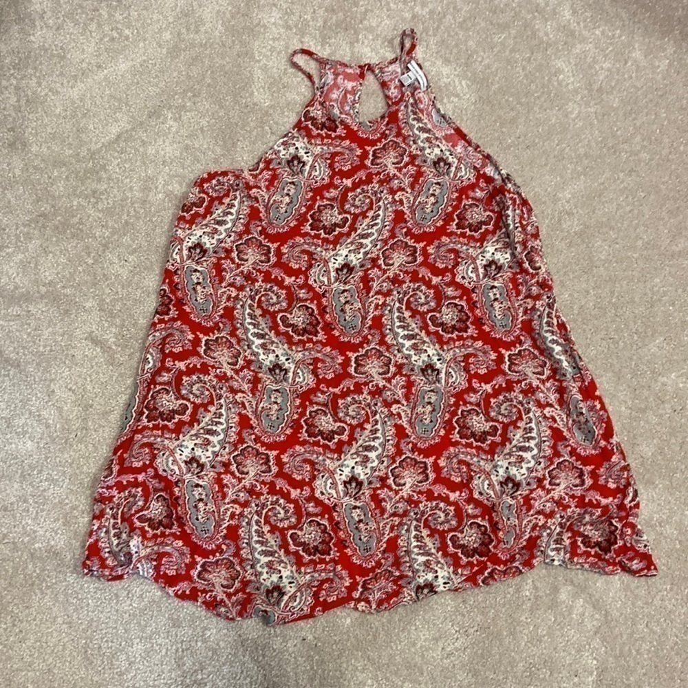 AMERICAN Eagle Red Paisley Dress with Pockets